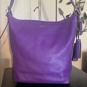 Coach Radiant Purple Leather Shoulder Bag